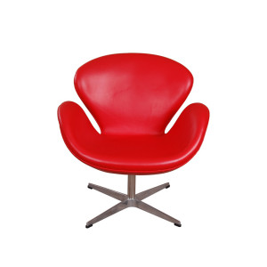 High Quality Red Leather Swan Chair Replica