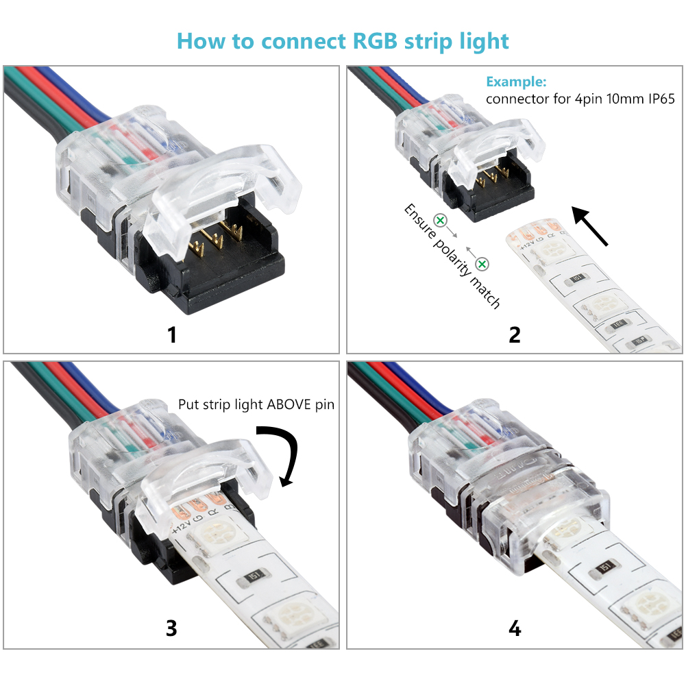 5pcs/lot LED Strip Connector for 3528 5050 led Strip to Wire Extension Quick Use Terminals Connection Cable 2pin 3pin 4pin 5pin