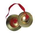 1 Pair Copper Cymbal Hand Percussion Instruments Traditional Chinese Gong with Finger Rope Musical Toys