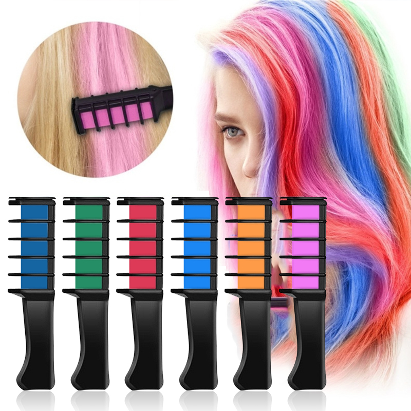 9Color Comb Hair Dye Kits Professional Mini Disposable Personal Use Hair Chalk Temporary Party Cosplay Salon Hair Coloring TSLM1