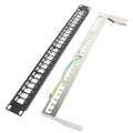 19''1U Metal Shielded 24 Port Patch Panel FTP Cabinet Rack Distribution Frame RJ45 Network Cable Adapter CAT6 7 5 Keystone Jack