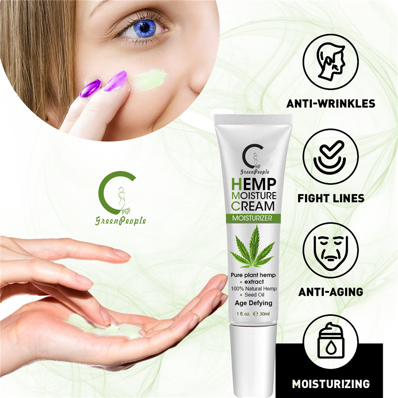 GPGP Greenpeople Natural Hemp Cream Skin Care Set Moisturizer Anti-Aging Wrinkle Face Skin Repair Hemp Extracts Serum