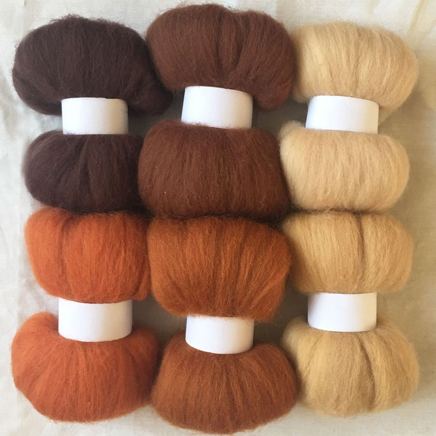 wool roving for needle felting merino felt wool fiber diy 10g/color total 60g