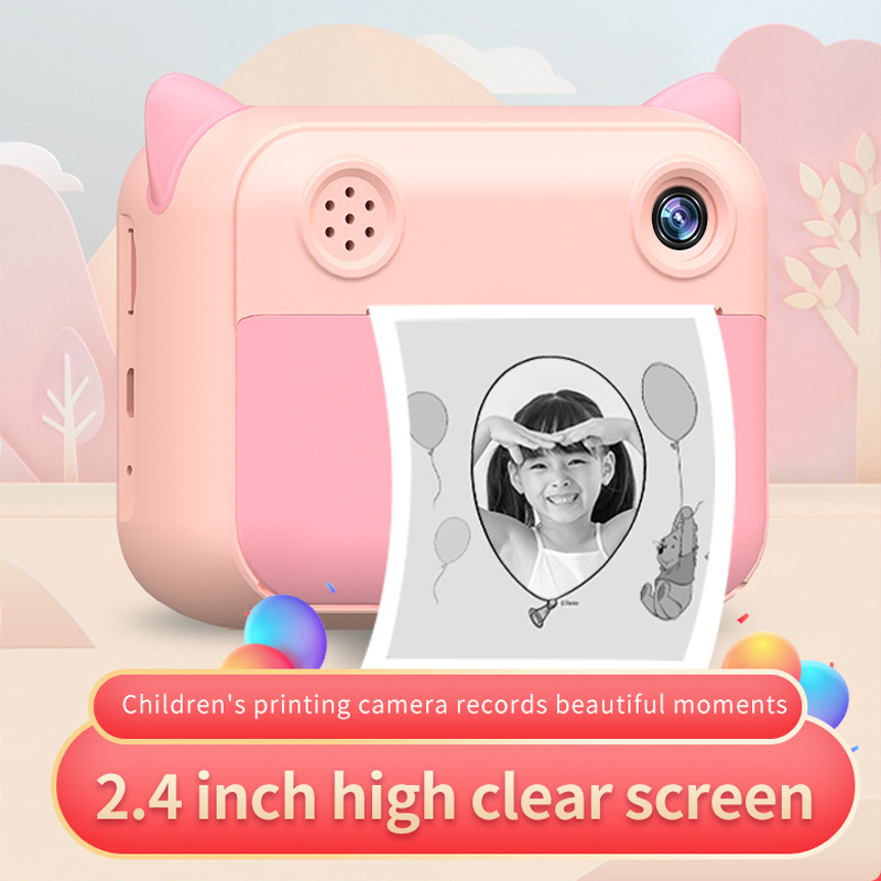 Children Print Camera Kids Instant Camera 12MP 1080P HD Digital Video Camera with Thermal Photo Paper for Child Good Gift