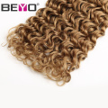 Beyo Hair Color #27 Deep Wave Brazilian Hair Weave Bundles Honey Blonde Human Hair Extension 3 Or 4 Bundle Deals Non Remy Hair