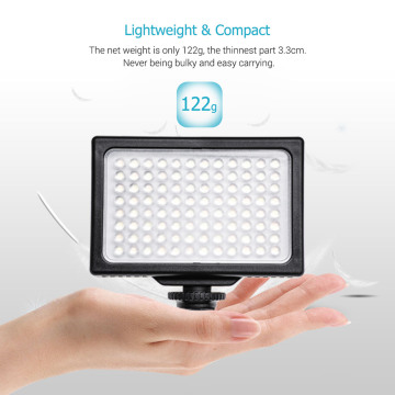 LED Video Light 3200K-5600K Dimmable LED Panel Portable Photography Fill Light with Hot Shoe Adapter and 1/4 Inch Screw Hole