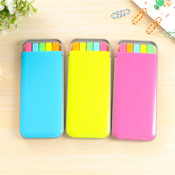 5pcs/lot Cute Candy Color Highlighter Markers Kawaii Plastic Watercolor Pens for Painting Korean Stationery School Supplies