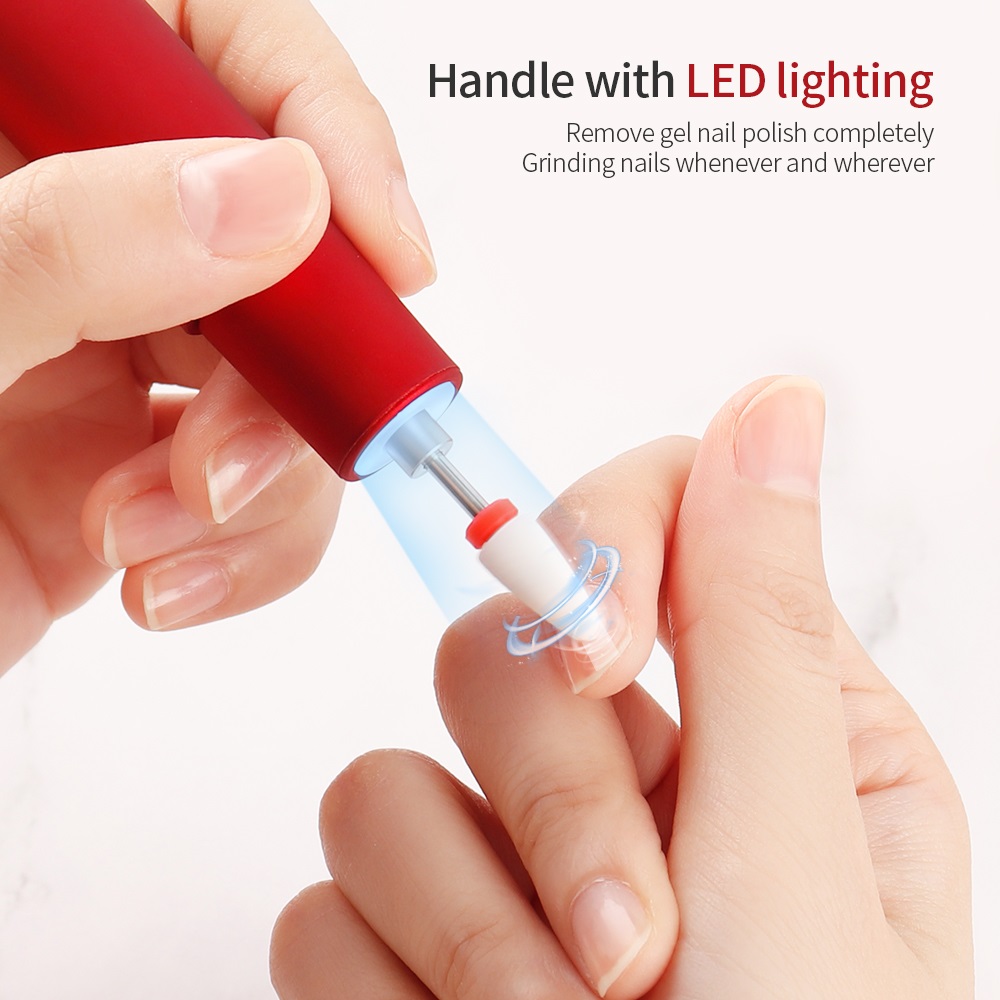 Liarty Strong Nail Polisher 30000 RPM USB Chargable Electric Nail Drill Machine Pen LED Light Nail Art Tools Cuticle Remover