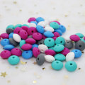 50Pcs Round Perle Silicone Lentil Beads 12mm DIY Newborn Teething Necklace Toys BPA Free Siliconen Kralen Mordedor Loose Bead