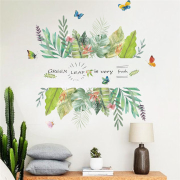 3d vivid plant flower butterfly wall stickers living room bedroom TV Background wall decals mural arts home bedroom decor