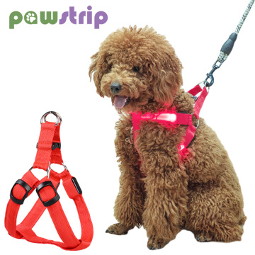 LED Light Dog Leash Harness Adjustable Pet Harness Leashes Safety Dogs Night Walking Leashes Medium and Large Dog Leashes Collar