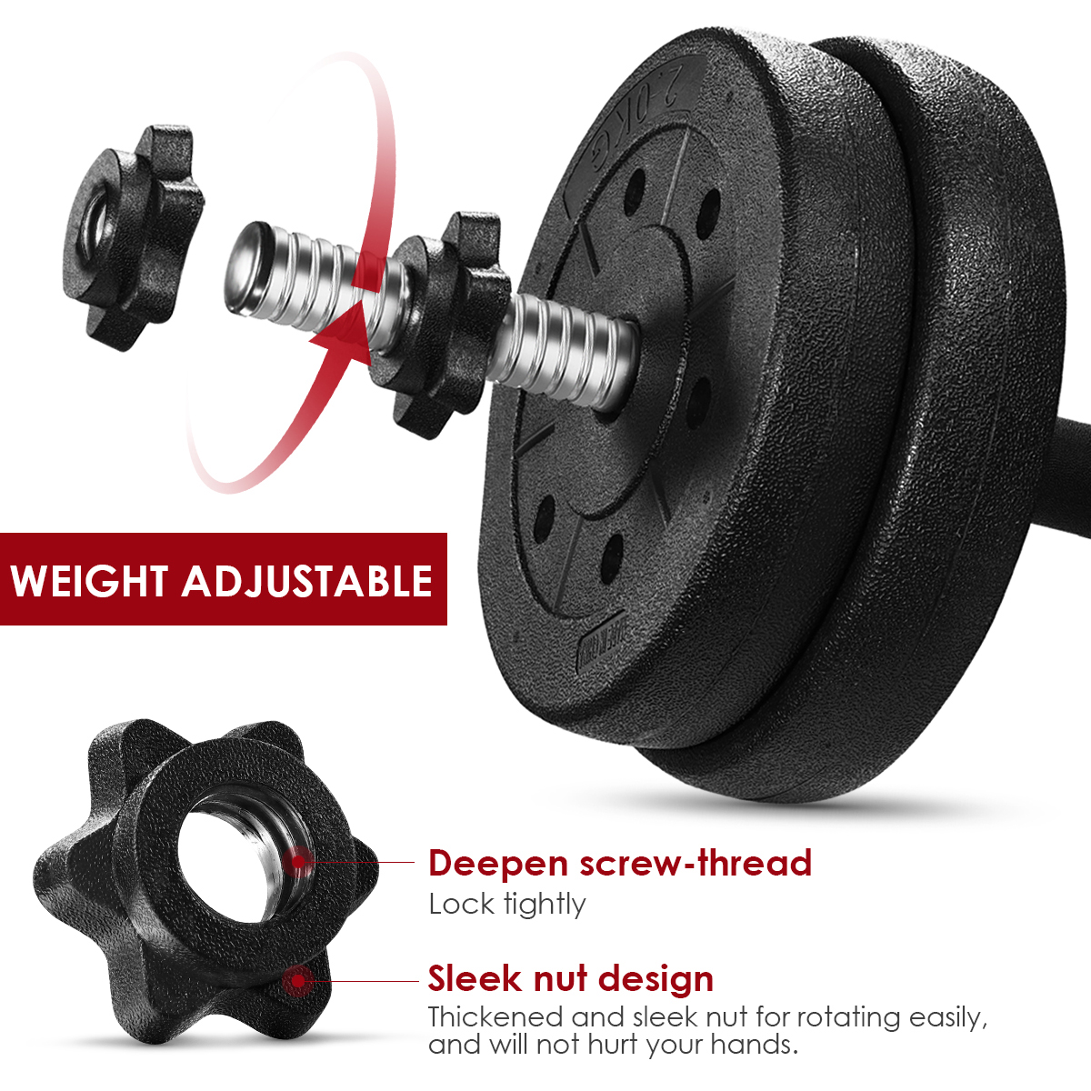 in stock 30kg Dumbbell Weight Set Adjustable Solid Fitness Dumbbell Set Safety Non-slip Dumbbells Gym Exercise Training for home