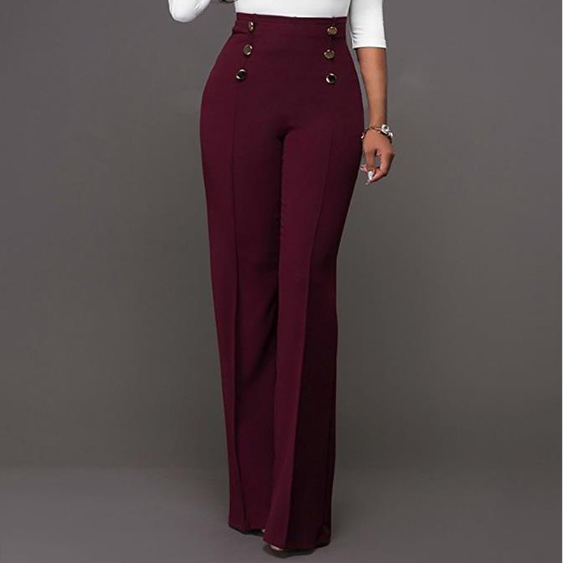 Women's Pants Classic White High Waisted Sexy Women's Pants Women's Business Suit Trousers Stylish Casual Girdling Flared Pants