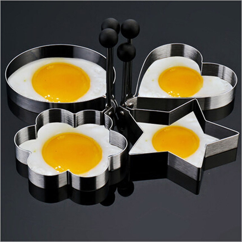 4Pcs/set Stainless Steel Omelette Egg Frying Mold Love Flower Round Star Molds Egg Tools Kitchen Cooking Tools-30