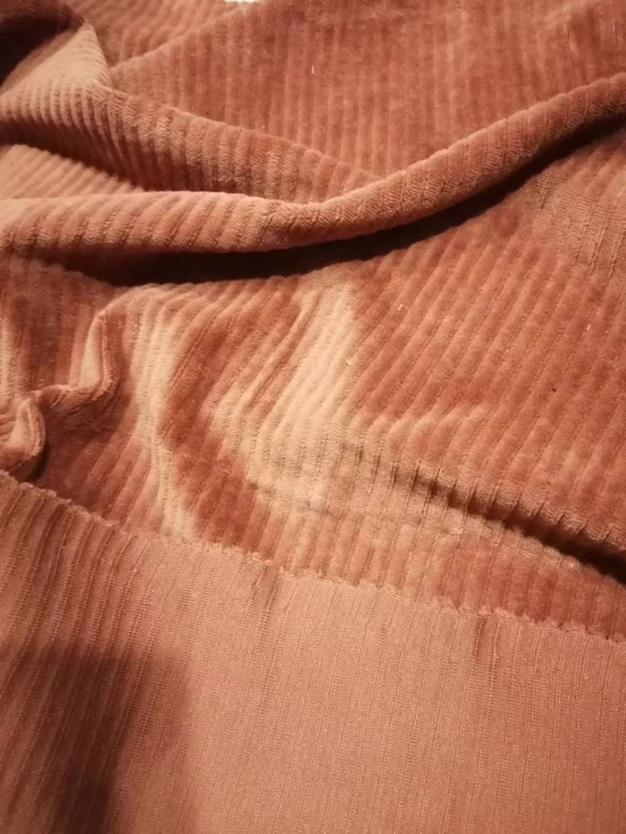 KNITTED POLYESTER CORDUORY FABRIC