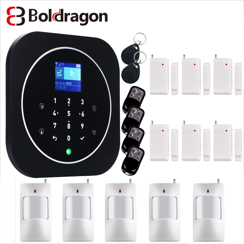 Wireless WIFI smart Control Home SIM Burglar GSM Alarm System house Tuya APP Safe RFID Touch Keyboard 433MHz Sensor kit