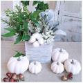 12Pcs Simulation Small Pumpkin Foam Mini Halloween White Pumpkin DIY Craft Artificial Pumpkin Party Wedding Decor Supplies