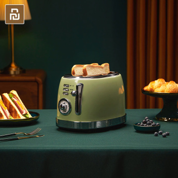 Circle Kitchen Retro Toast Machine All Aluminum Alloy Body Cold Light LED Shadowless Lamp Bread Toaster