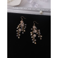 Gold Wedding Hair Accessories Rhinestone Pearl Luxury Headband and Earrings For Women Wholesale Bridal Headwear hair jewelry