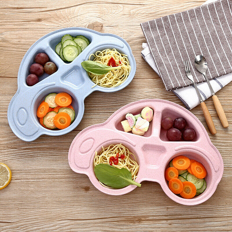 For Toddler Infant Baby Cartoon Dishes Food Plates Kids Dinnerware Tableware Tray