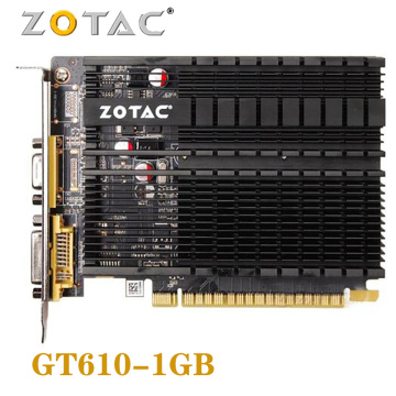 Used ZOTAC Video Card GeForce GT 610 1GB 64Bit GDDR3 Graphics Cards GPU Map For NVIDIA Original GT610 1GD3 DVI VGA PCI-E