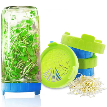 1PC Sprouting Lid Food Grade Mesh Sprout Cover Seed Growing Germination Vegetable Silicone Sealing Ring Lid Household