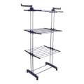Towel Bar Clothes Airer 3 Tier Laundry Dryer Concertina Indoor Outdoor Patio Towel Horse Towel Hanging with Hooks