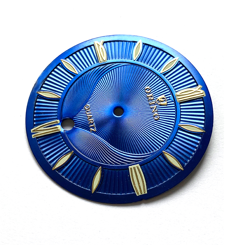 Custom watch dial in applied index