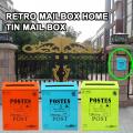 HOT Vintage Wall Hanging Iron Mailbox Mail Postal Letters Newspaper Box Home Decor American-Style Letter Boxes Drop Shipping !!!