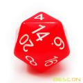 Bescon Jumbo Glowing D20 38MM, Big Size 20 Sides Dice Red Glow In Dark, Big 20 Faces Cube 1.5 inch