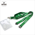 High Quality Metal Office Polyester Phone Bag Lanyard with Rigid Cardholder