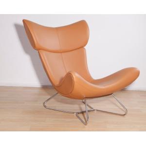 Leather Boconcept Imola lounge Chair and stool