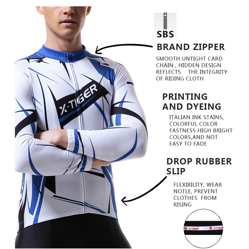 X-Tiger Winter Cycling Jersey Long Sleeve Racing Bike Clothes Thermal Fleece Ropa Roupa Invierno MTB Bicycle Clothing Jersey