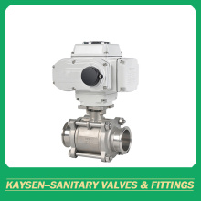3A Hygienic 3PC electric ball valves clamped end