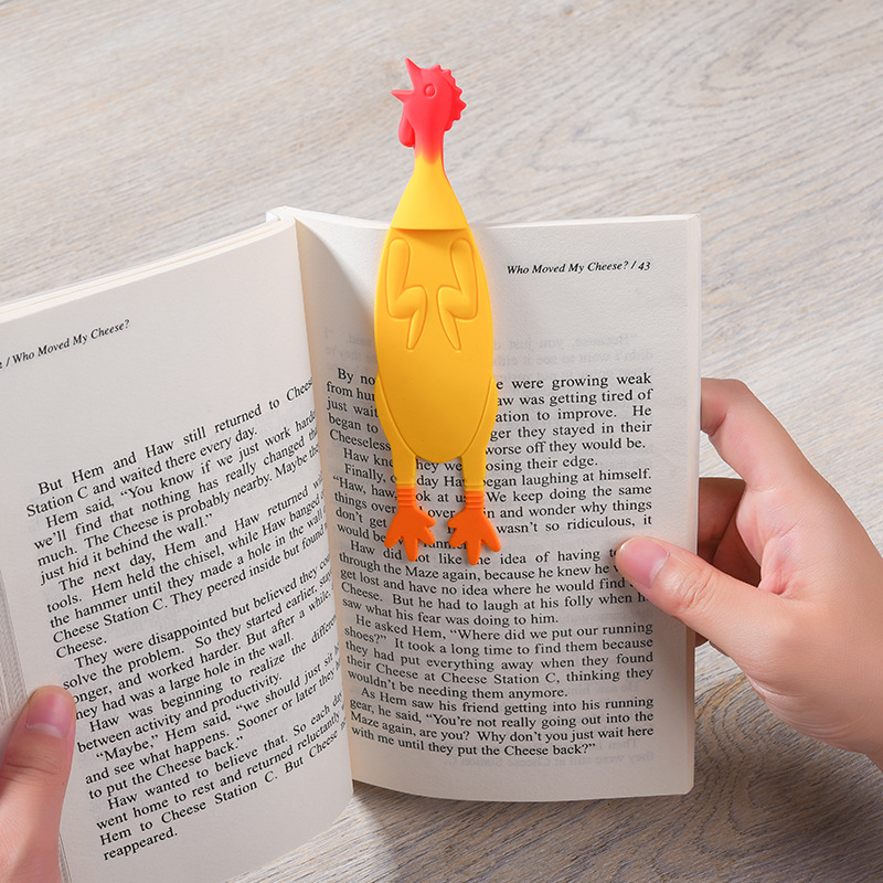 Funny Yellow Chicken 3D Stereo Bookmark Cute Cartoon Animal Marker Kawaii Bookmark of Pages Kids Gifts School Stationery