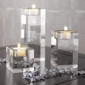 Crystal Glass Creative Romantic Candle Holders Tealight Candlestick Wedding Decorations Home Party Ornaments Desktop Candlestick