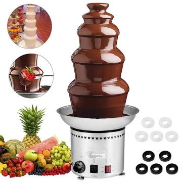 5-Tier Chocolate Fountain Commercial 68CM Chocolate Fountain Stainless Steel Chocolate Fondue Fountain for Party Wedding