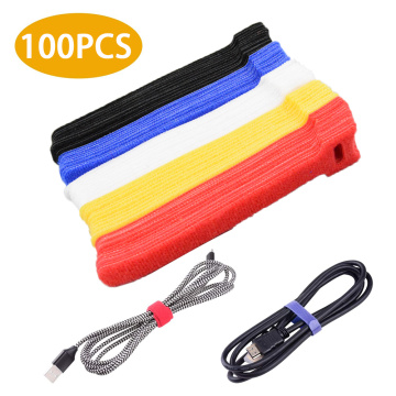 100Pcs Nylon Cable Ties Reusable Colourful T-Type Cable Straps Wire Organizer Storage Computer Data Cable Power Cable Tie Wire