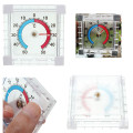 NEW Portable Square Window Wall Indoor Outdoor Thermometer Temperature Measurement Instruments Blue Red Scale Easy See