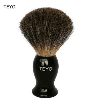 TEYO Pure Badger Hair Shaving Brush of Resin Handle Perfect for Man Wet Shave Cream Safety Double Edge Razor Beard Brush