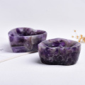 Wholesale Natural purple Quartz Ashtray Heart Shape Crystal Bowl Hand Polished Healing amethyst Quartz Health For Gift