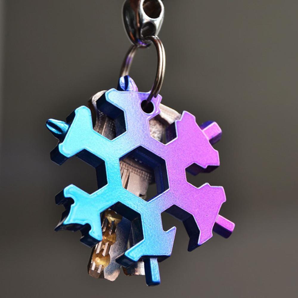 19-in-1 Snowflake Hex Wrench Keychain Tools Multi-tool Wrenches Combination Compact Outdoor Portable Bikers Tool Repairing