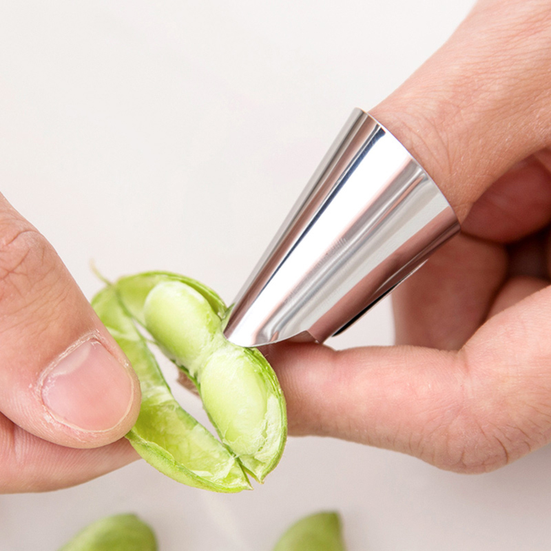 Stainless Steel Peeling Finger Protector Home Kitchen Multifunctional Broad Bean Eel Bean Shelling Tools Nail Cover