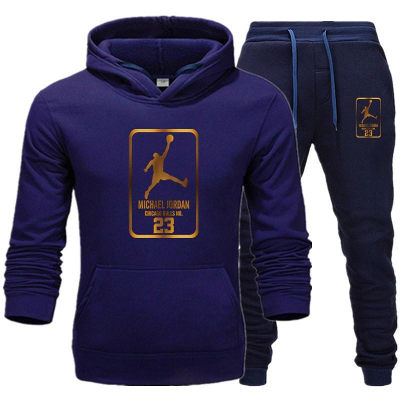 New Men Hoodies Suit Tracksuit Sweatshirt Suit Fleece Hoodie+Sweat pants Jogging Homme Pullover 3XL Sporting Suit Male