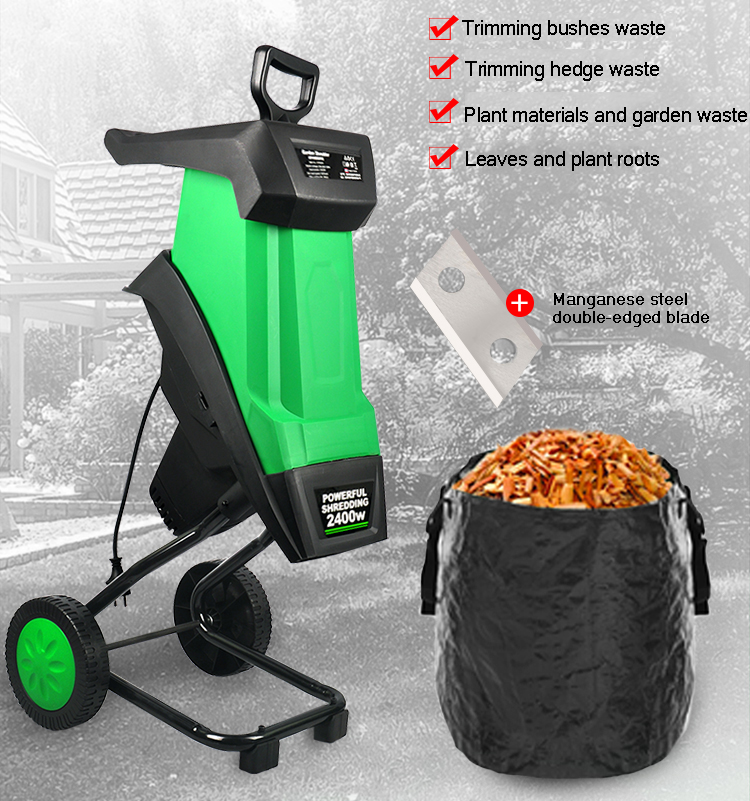 Multifunctional leaf branch shredder High-power electric shredder Garden tool wood chipper Can be broken diameter 4cm branches