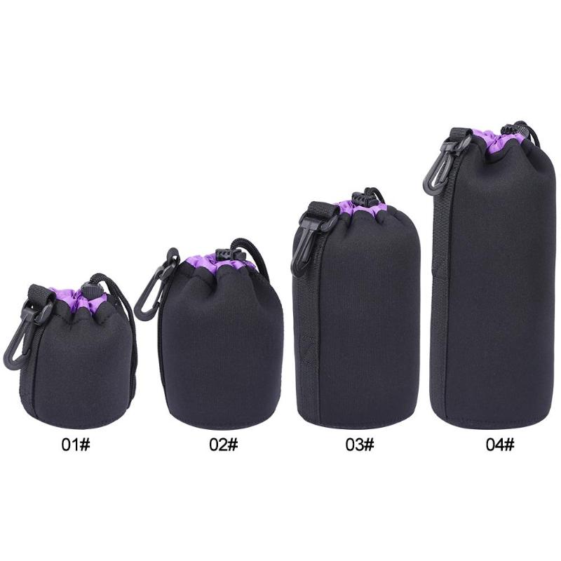 3 Color Camera Lens Pouch Bag Neoprene Waterproof Soft Video Camera Lens Pouch Bag Case Full Size S M L XL Camera Lens Protector