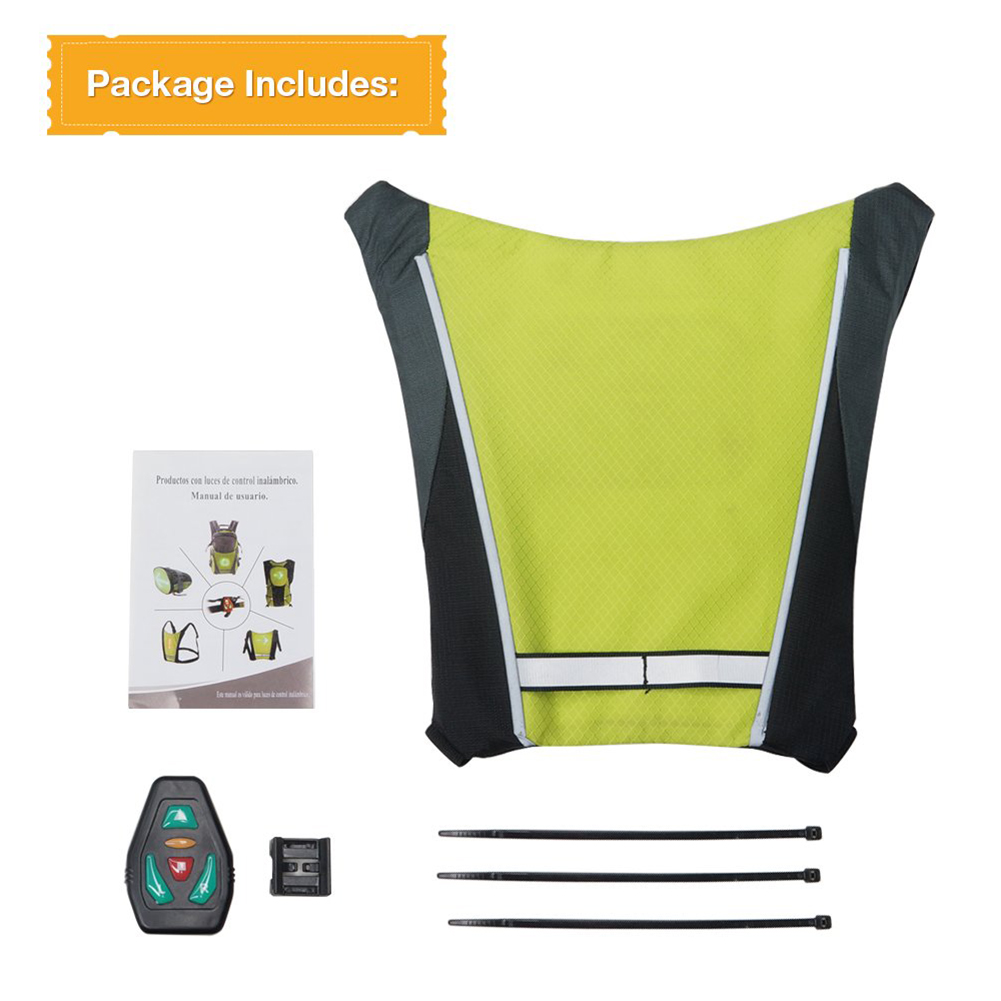 Reflective LED Signal Light Indicator Bike Vest Outdoor Cycling Safety Equipment