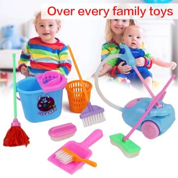 9PCS Set Play House Toys Realistic Cleaning Toys Kitchen Accessories Broom and Mop Toy Kitchen & Dining Kitchen & Home Toys