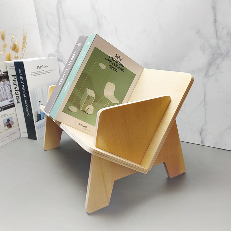 Creative Wooden Simple Bookshelf Desktop Office File Rack Assembly Storage Bookcase