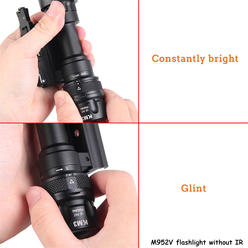 Tactical Flashlight Improved M952 12V LED IR Light 400 Lumens with QD M93 Mount Weapon Light For Rifle And SMG White IR Output